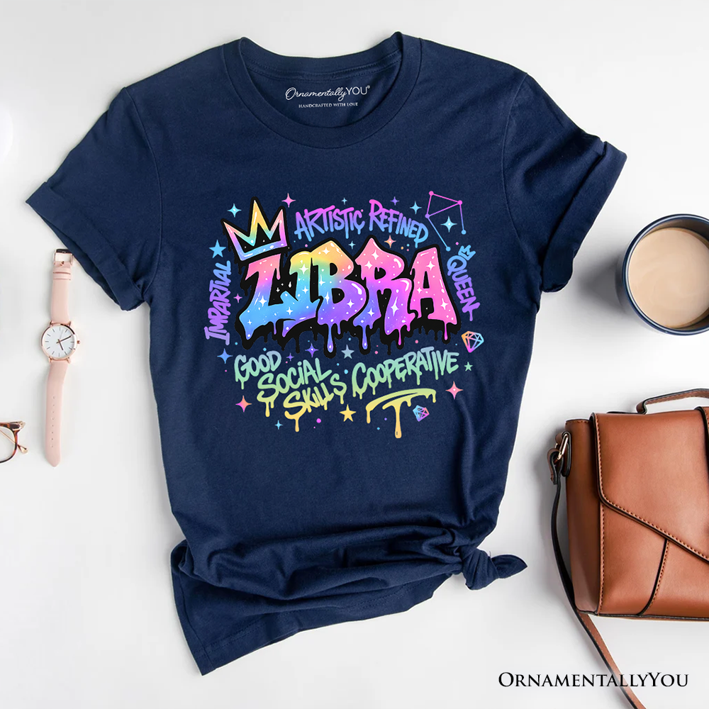 Libra Graffiti Zodiac T-Shirt, Street Style Astrology Horoscope Tee