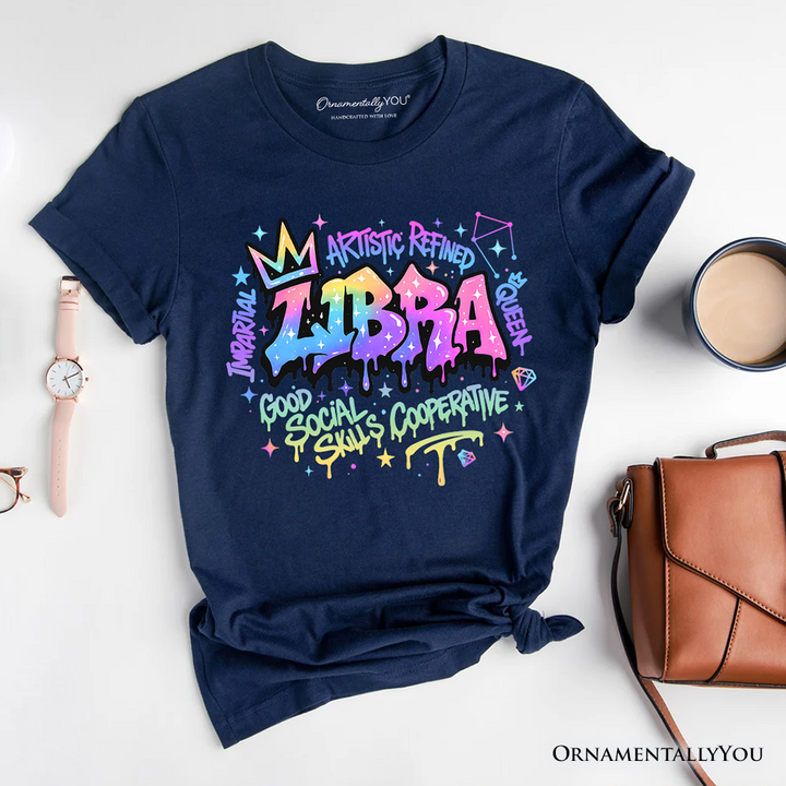 Libra Graffiti Zodiac T-Shirt, Street Style Astrology Horoscope Tee
