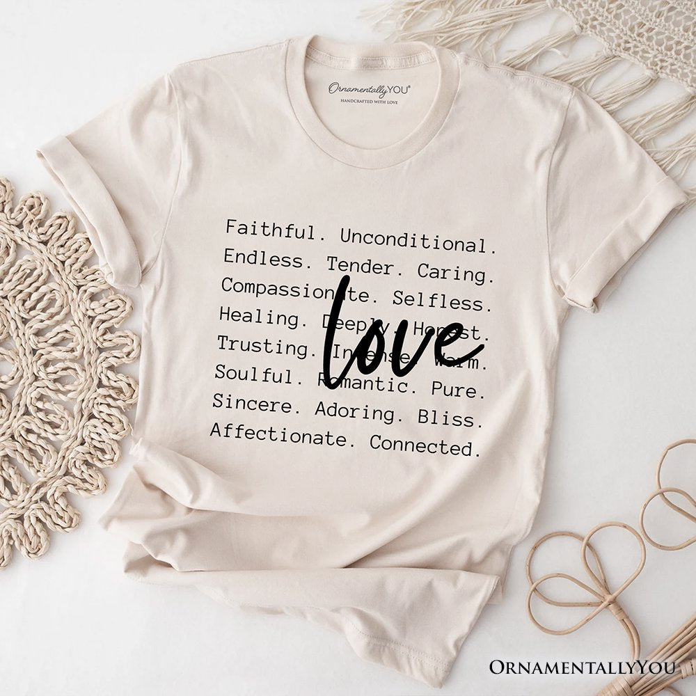 Love Definition Words T-Shirt, Minimalist Valentine Inspirational Love Tee T-Shirts OrnamentallyYou Natural XS 