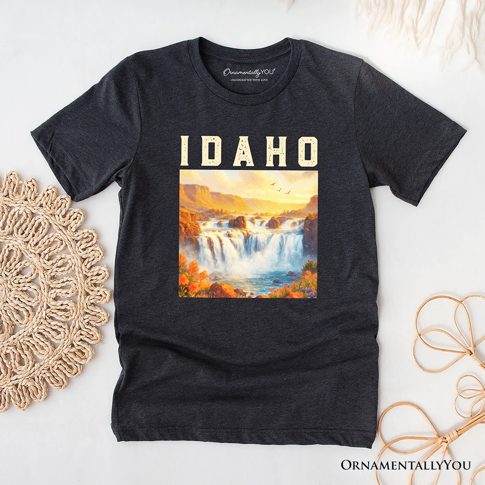 Majestic Idaho State Shoshone Falls T-Shirt, Scenic Waterfall Tee and Nature Travel Souvenir