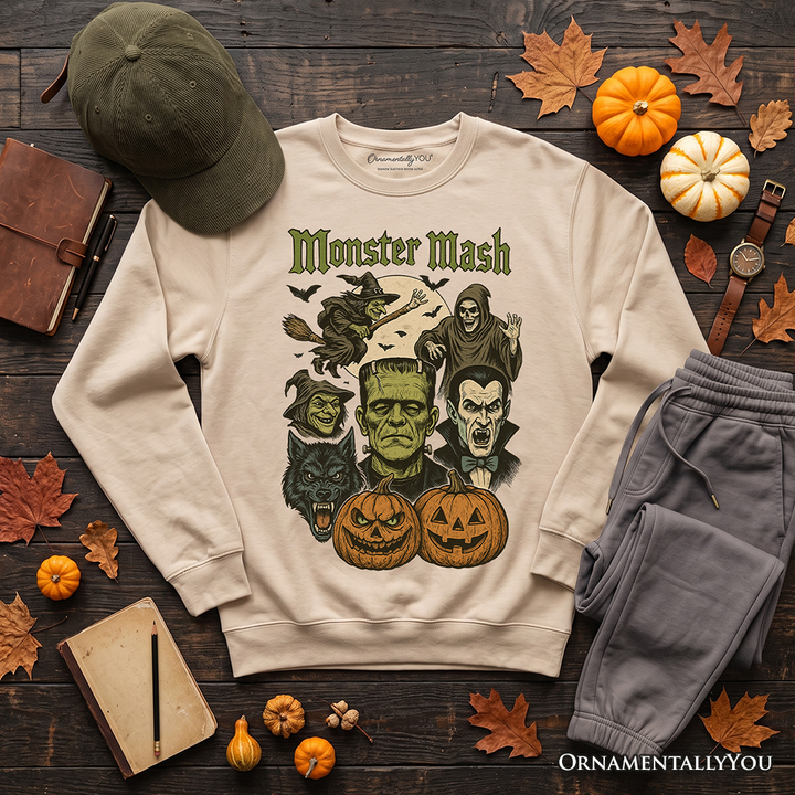 Monster Mash Classic Sweatshirt, Halloween Monsters Sweater for The Spooky Season