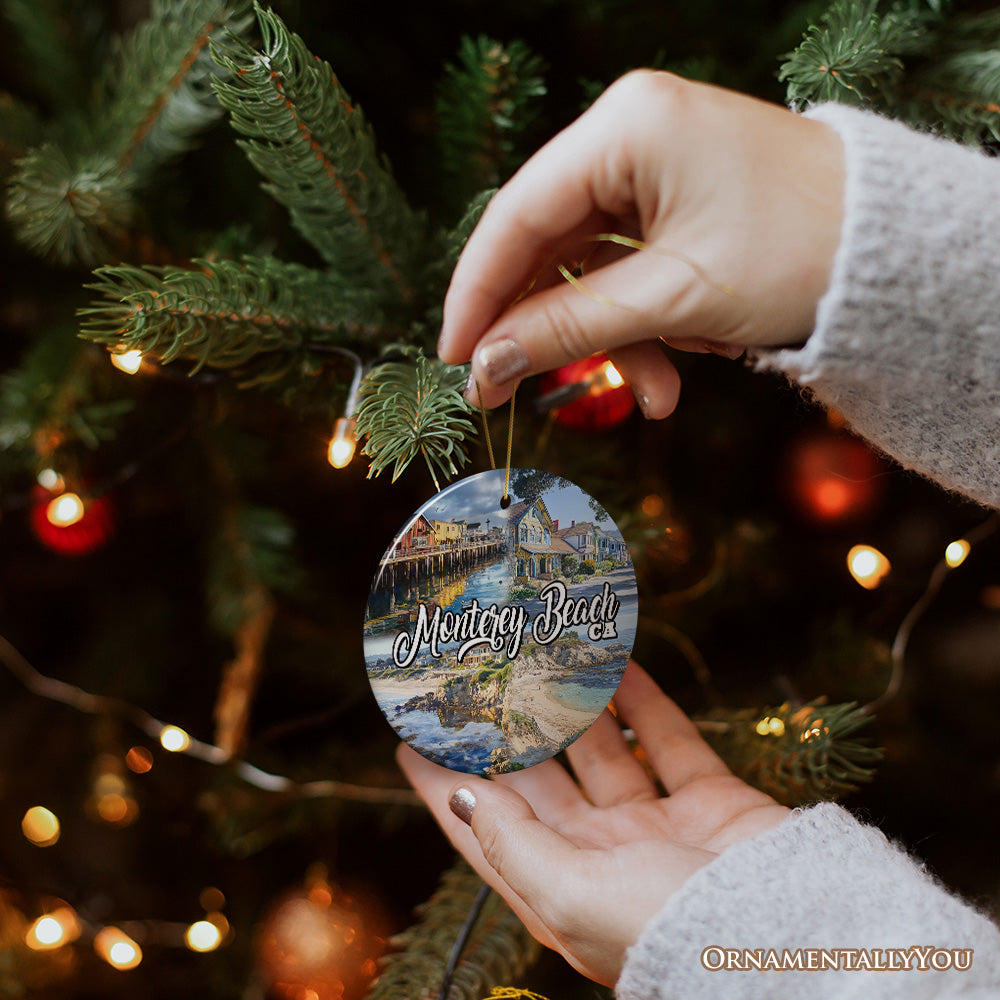 Monterey Beach Artistic Christmas Ornament, California Coastal Marine Life Decoration