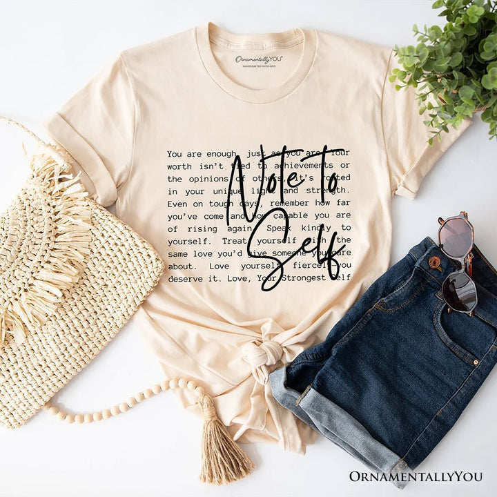 Note To Self Mental Health T-Shirt, Motivational Definition Tee T-Shirts OrnamentallyYou Natural XS 