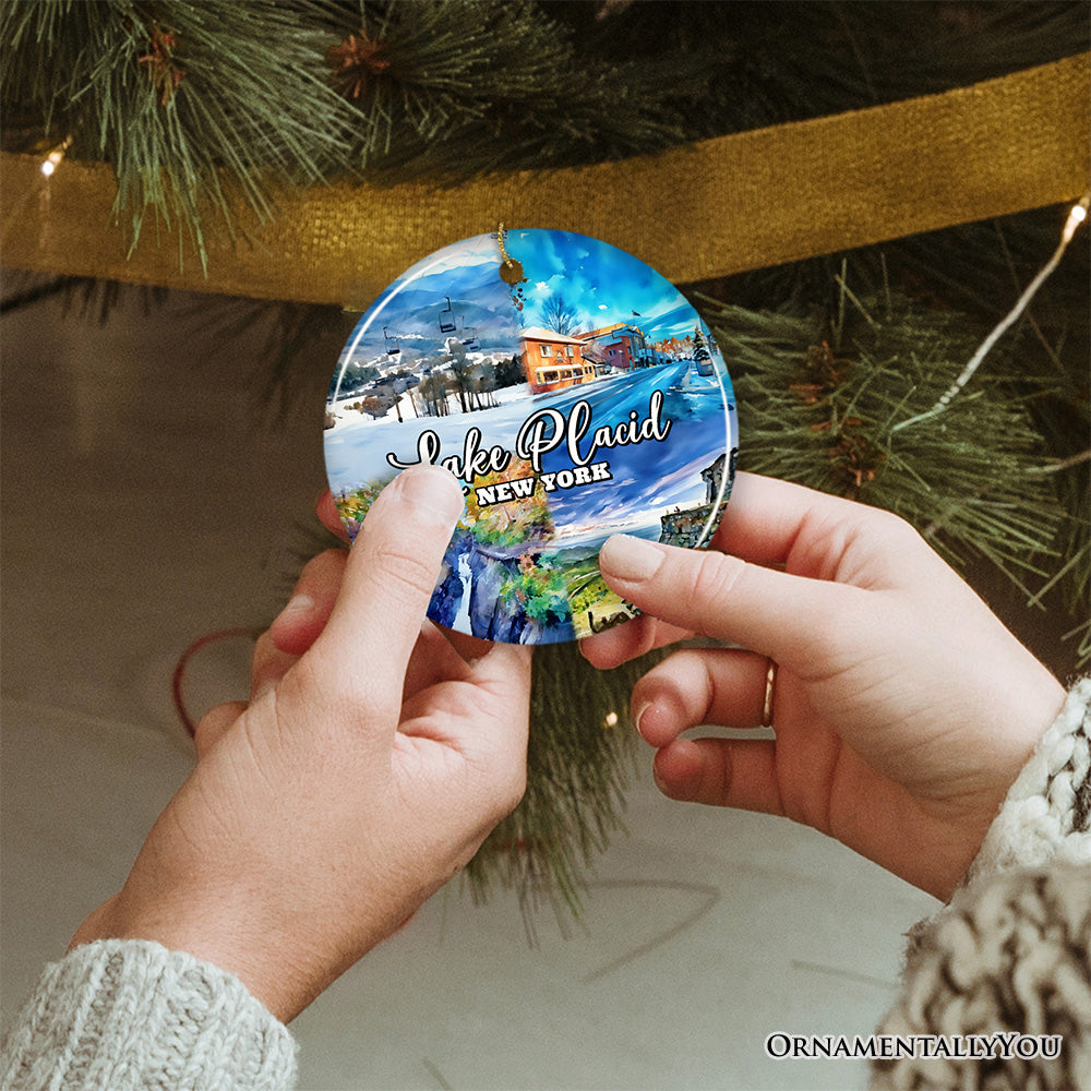 Picturesque Lake Placid Ornament, Charming New York Mountain Town Christmas Gift and Travel Souvenir