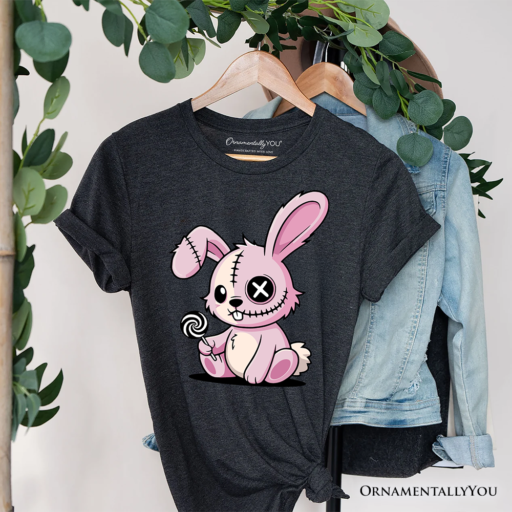 Pink Zombies Bunny Cute T-Shirt, Cute Gothic Halloween Tee