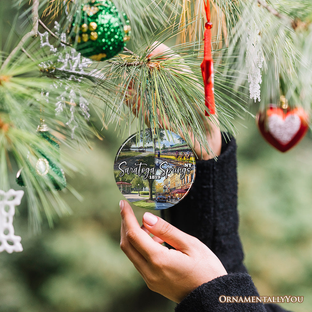 Saratoga Springs Christmas Ornament, New York Spa City and Health Resort Souvenir