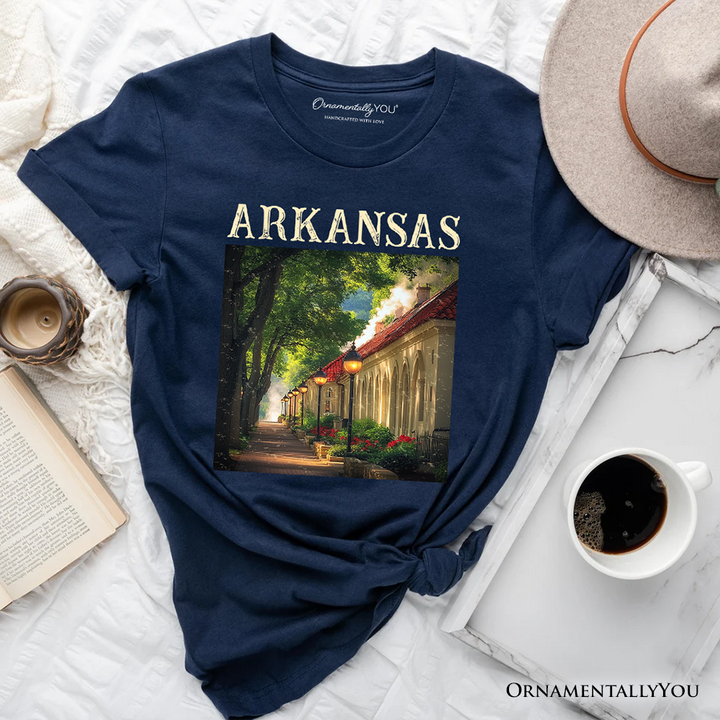 Vintage Arkansas State Hot Springs T-Shirt, Bathhouse Row Tee and Scenic Landmark Keepsake Souvenir