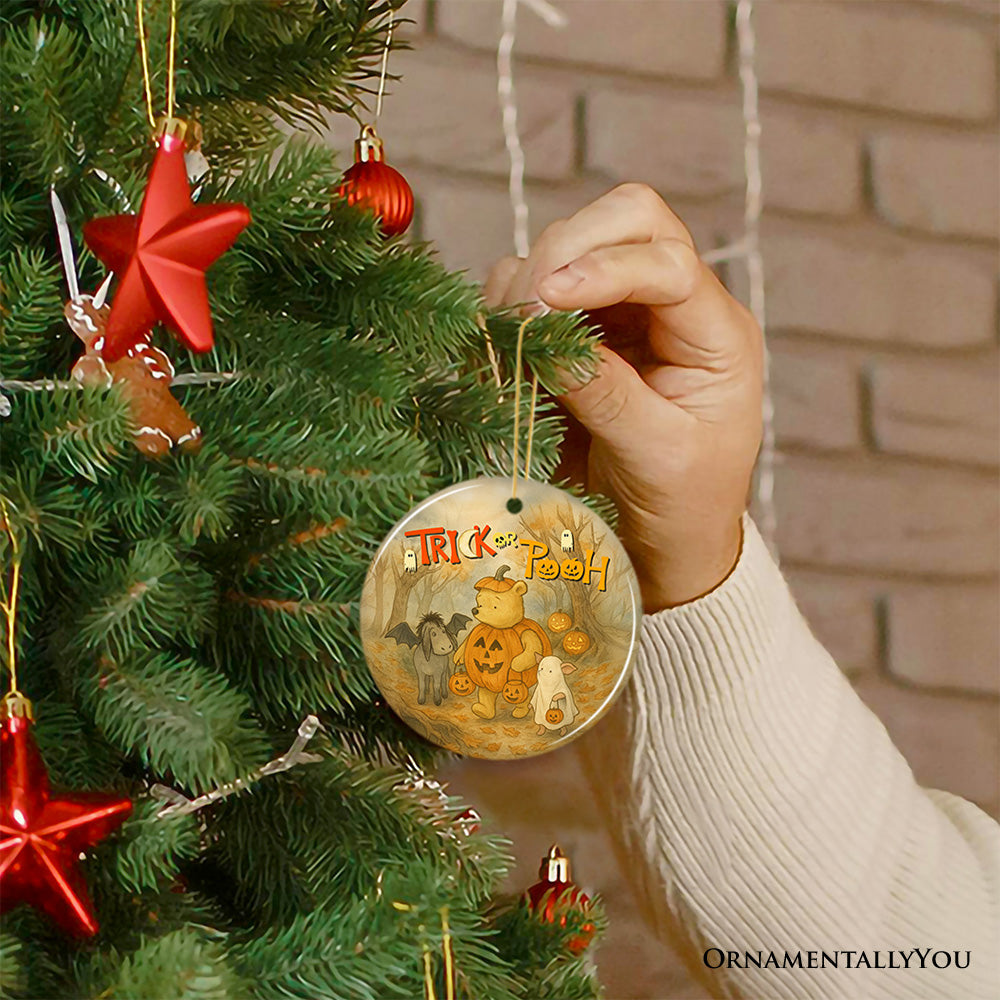 Vintage Trick or Pooh Ornament, Pooh Bear and Friends in Halloween Costume Tree Decor and Keepsake
