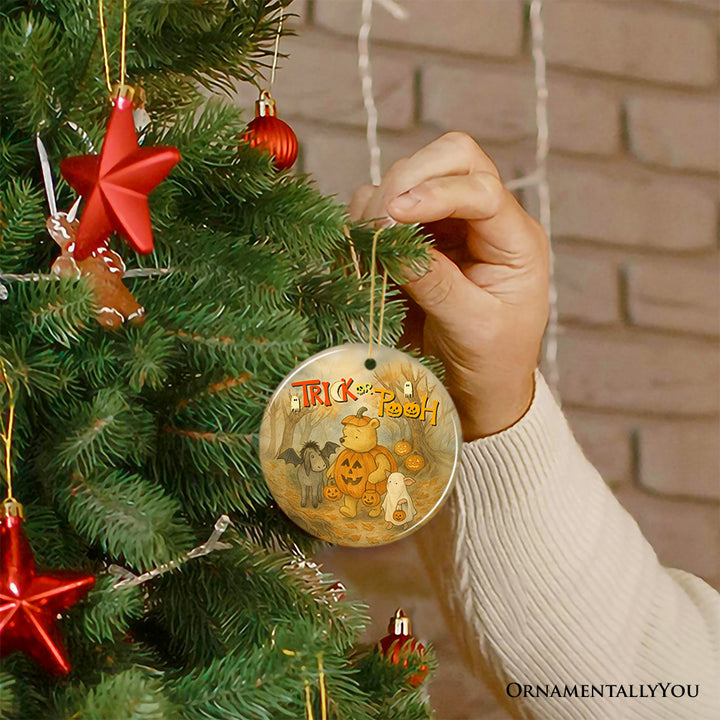 Vintage Trick or Pooh Ornament, Pooh Bear and Friends in Halloween Costume Tree Decor and Keepsake