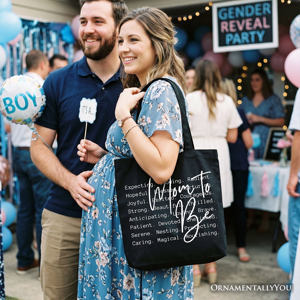 Mom To Be Pregnancy Announcement Tote Bag, Definition Future Mama Pregnant Gift Shopper Tote Bag OrnamentallyYou 