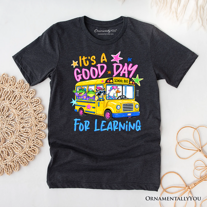 School Bus Good Day for Learning T-Shirt, Funny Back to School Tee