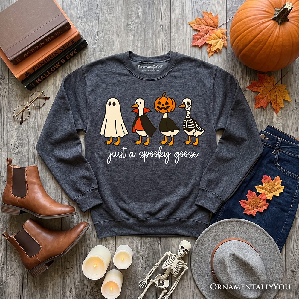 Just a Spooky Goose Sweatshirt, Funny Halloween Costumes Sweater