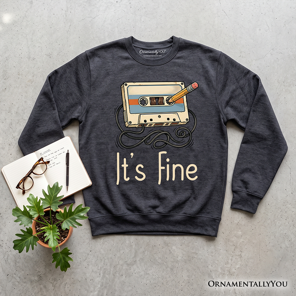 Retro Cassette Tape Sweatshirt, 90s Music Vibe Sweater