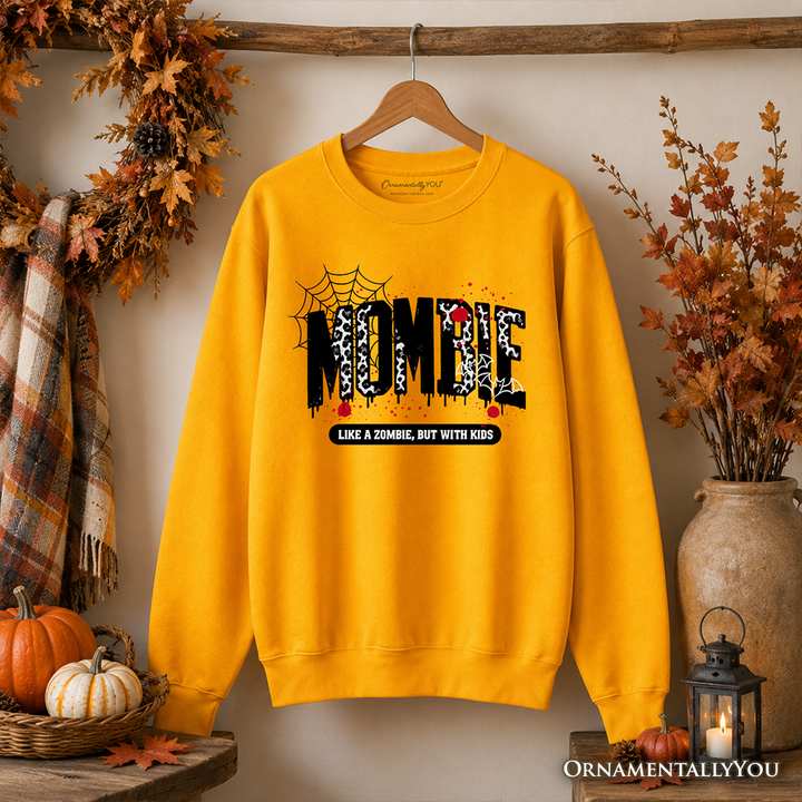 Mombie Like a Zombie Sweatshirt, Funny Halloween Mom Horror Sweater