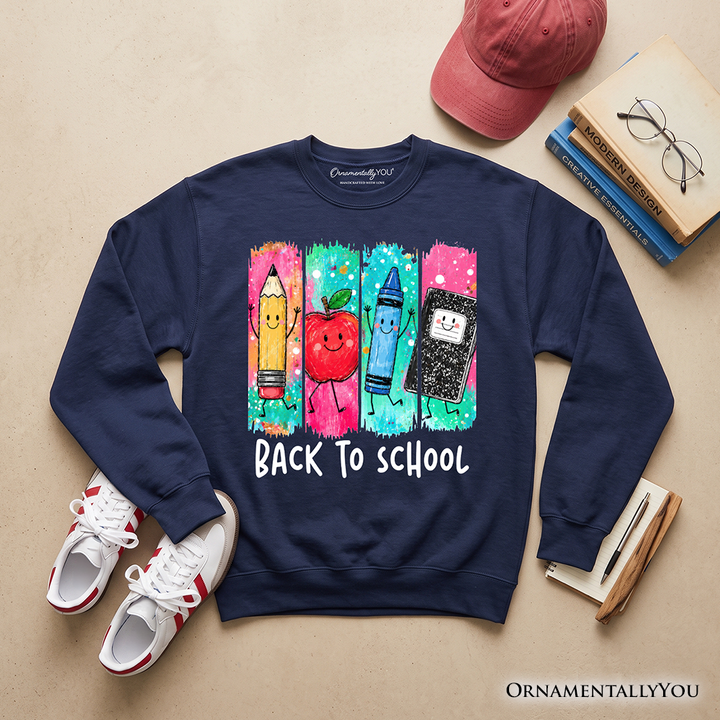 Brushstroke Back to School Sweatshirt, Apple Pencil Notebook Sweater