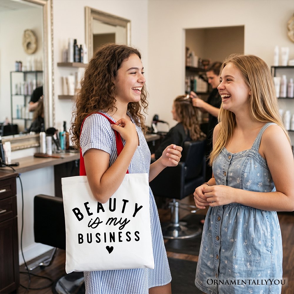 Beauty Is My Business Artist Tote Bag, Minimalist Salon Gift Shopper Tote Bag OrnamentallyYou 