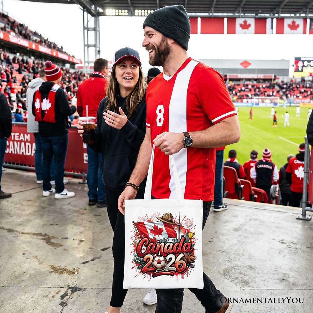 Canada 2026 Soccer Cup Global Championship Tote Bag, Fans Football Gift Shopper Tote Bag OrnamentallyYou 