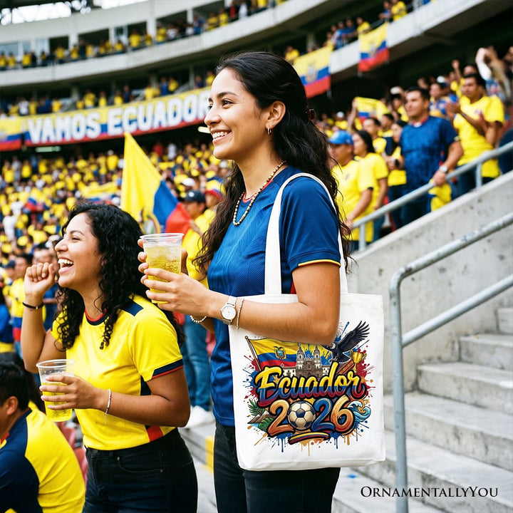 Ecuador 2026 Soccer Cup Global Championship Tote Bag, Fans Football Gift Shopper Tote Bag OrnamentallyYou 