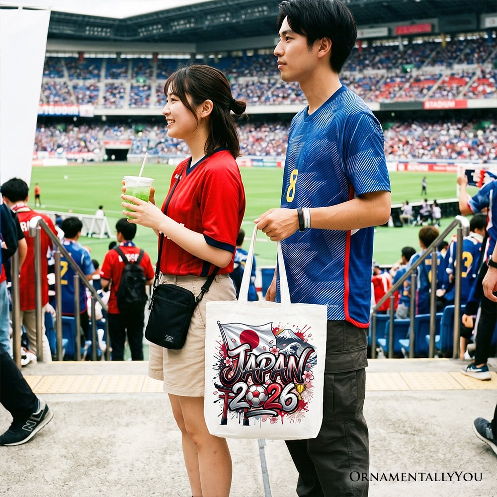 Japan 2026 Soccer Cup Global Championship Tote Bag, Fans Football Gift Shopper Tote Bag OrnamentallyYou 