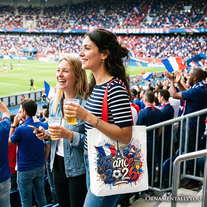 France 2026 Soccer Cup Global Championship Tote Bag, Fans Football Gift Shopper Tote Bag OrnamentallyYou 