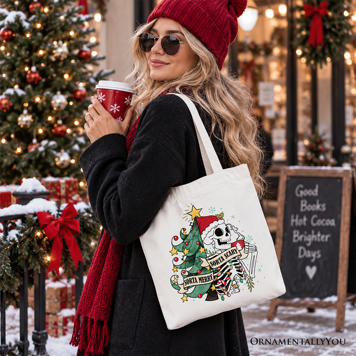 Sorta Merry Christmas Skeleton, Sarcastic Holiday Gift Shopper