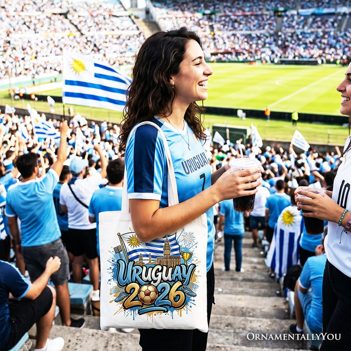 Uruguay 2026 Soccer Cup Global Championship Tote Bag, Fans Football Gift Shopper Tote Bag OrnamentallyYou 