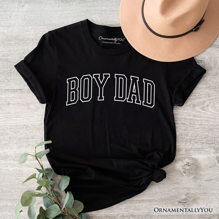 Boy Dad Varsity T-Shirt, Father's Day Tee T-Shirts OrnamentallyYou Black XS 