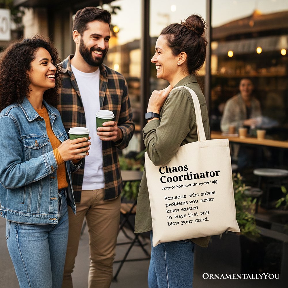 Chaos Coordinator Definition Canvas Tote Bag, Funny Gift Shopper for Busy Moms Tote Bag OrnamentallyYou 