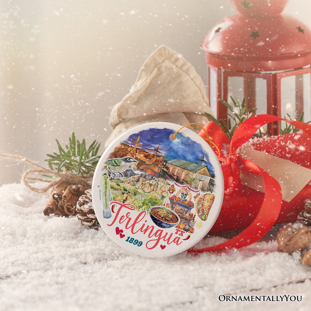 Charming Terlingua Ornament, Texas Ghost Town Christmas Gift and Desert Adventure Souvenir