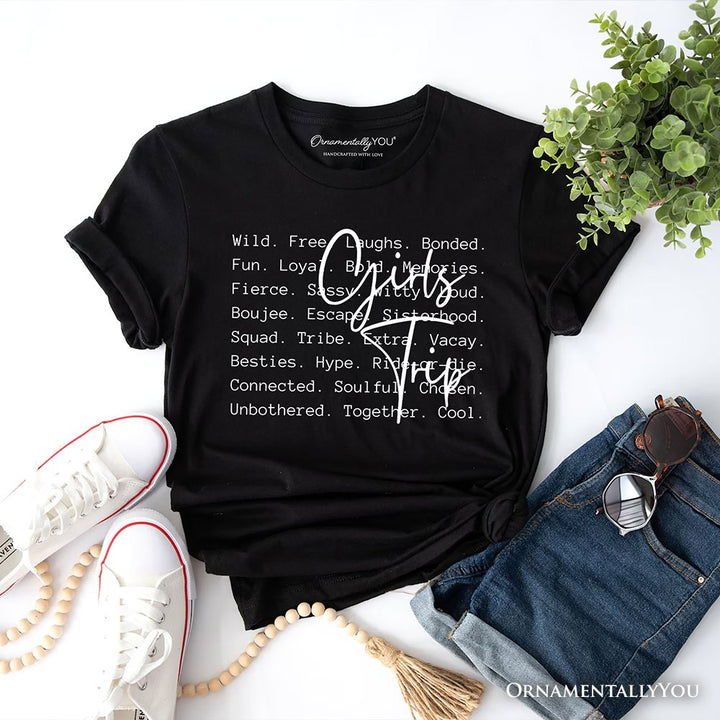 Girls Trip Words T-Shirt, Besties Vacation Memories Tee T-Shirts OrnamentallyYou Black XS 