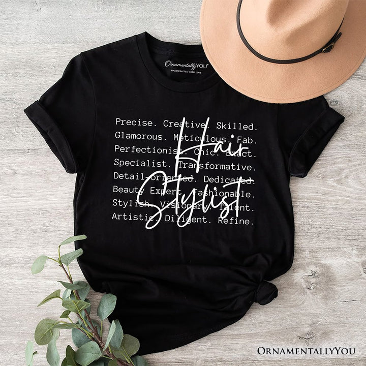 Hair Stylist Definition T-Shirt, Beauty Salon Appreciation Words Tee T-Shirts OrnamentallyYou Black XS 