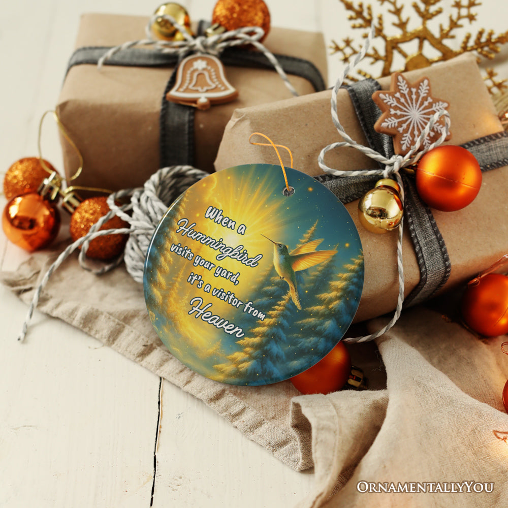 Hummingbird Visitor from Heaven Ornament, Sentimental Memorial Christmas Gift and Remembrance Keepsake
