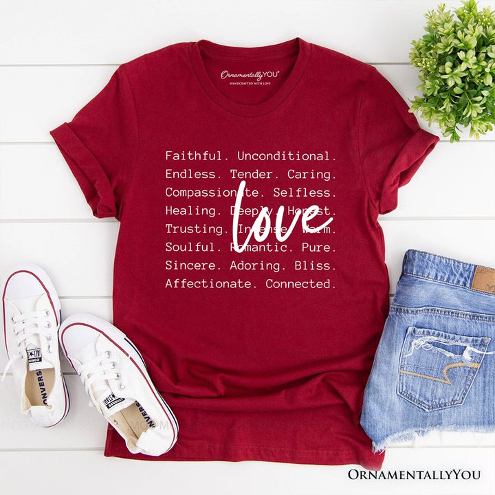Love Definition Words T-Shirt, Minimalist Valentine Inspirational Love Tee T-Shirts OrnamentallyYou Cardinal XS 