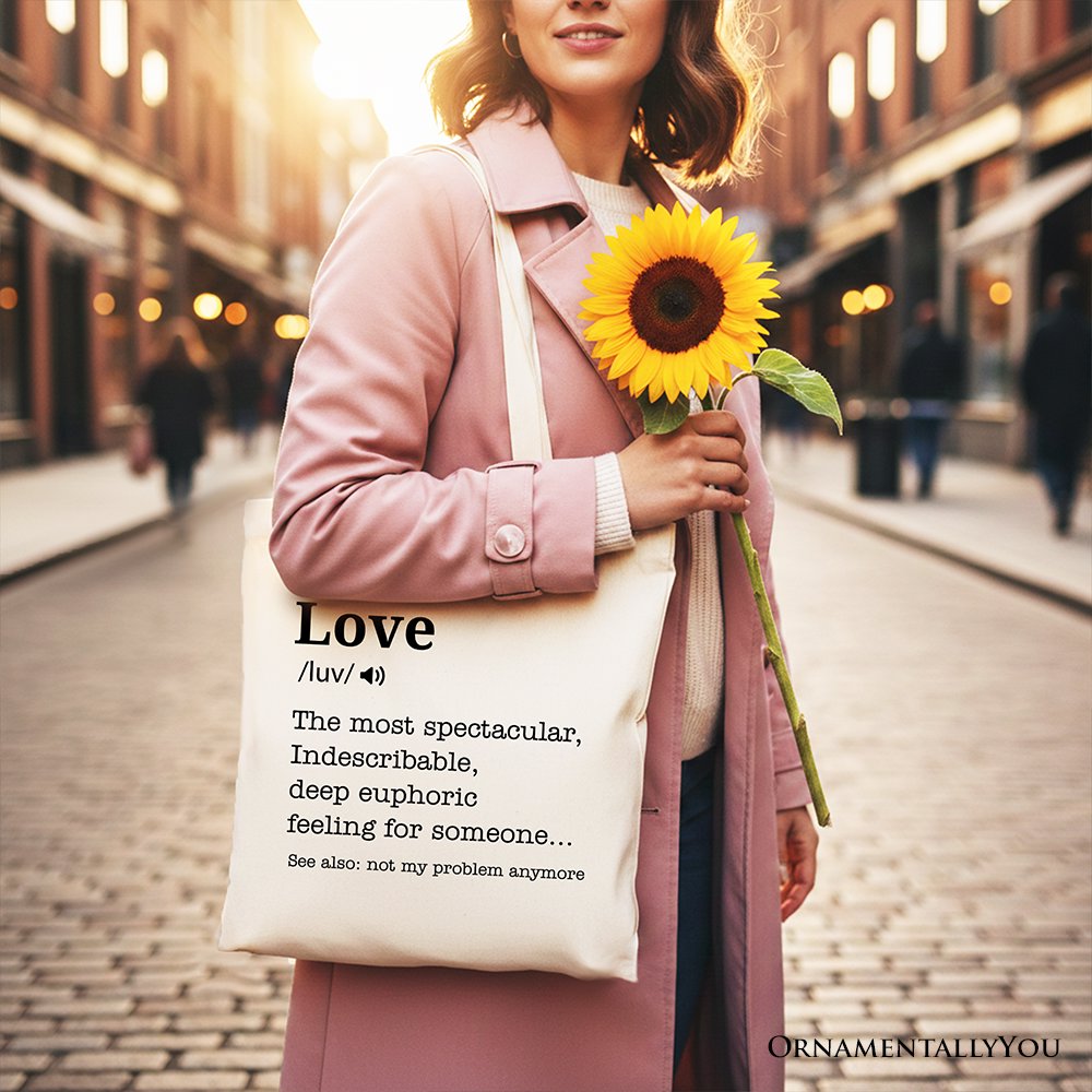 Love Not My Problem Anymore Definition Canvas Tote Bag, Sarcastic Gift Shopper for Exes Tote Bag OrnamentallyYou 