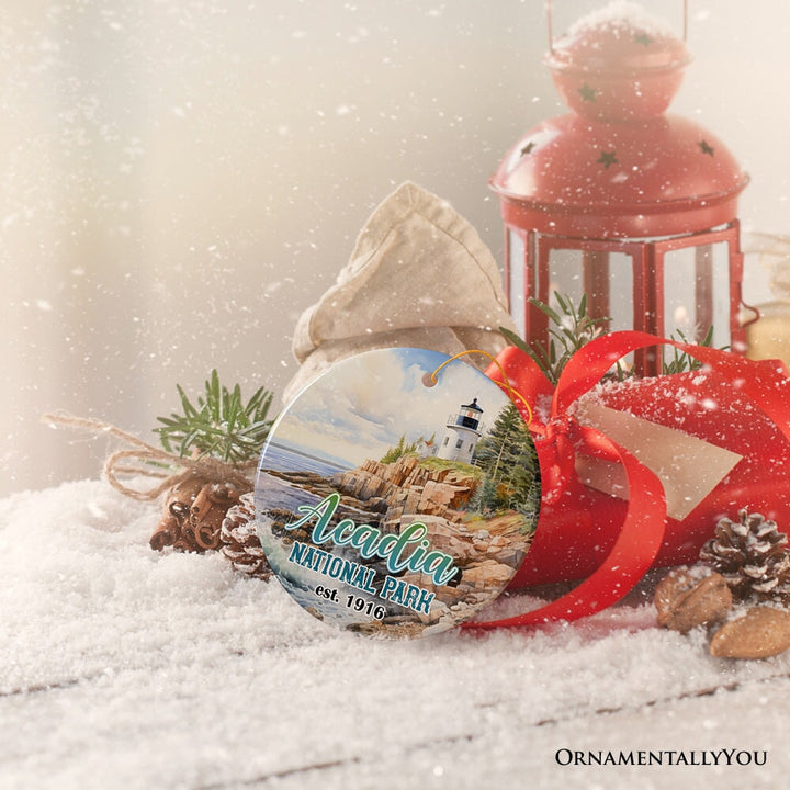 Majestic Acadia National Park Artwork Ornament, Travel Souvenir and Christmas Gift Ceramic Ornament OrnamentallyYou 