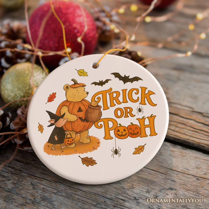 Vintage Trick or Pooh Ornament, Pooh Bear and Friends in Halloween Costume Tree Decor and Keepsake