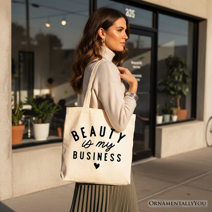Beauty Is My Business Artist Tote Bag, Minimalist Salon Gift Shopper Tote Bag OrnamentallyYou 