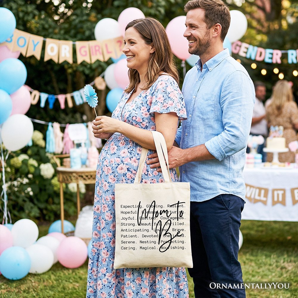 Mom To Be Pregnancy Announcement Tote Bag, Definition Future Mama Pregnant Gift Shopper Tote Bag OrnamentallyYou 