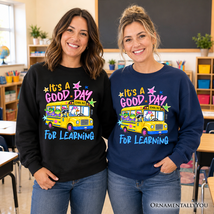 School Bus Good Day for Learning Sweatshirt, Funny Back to School Sweater