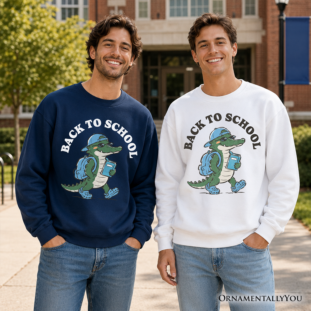 Alligator Back to School Sweatshirt, Cool Sweater for Teachers or Student