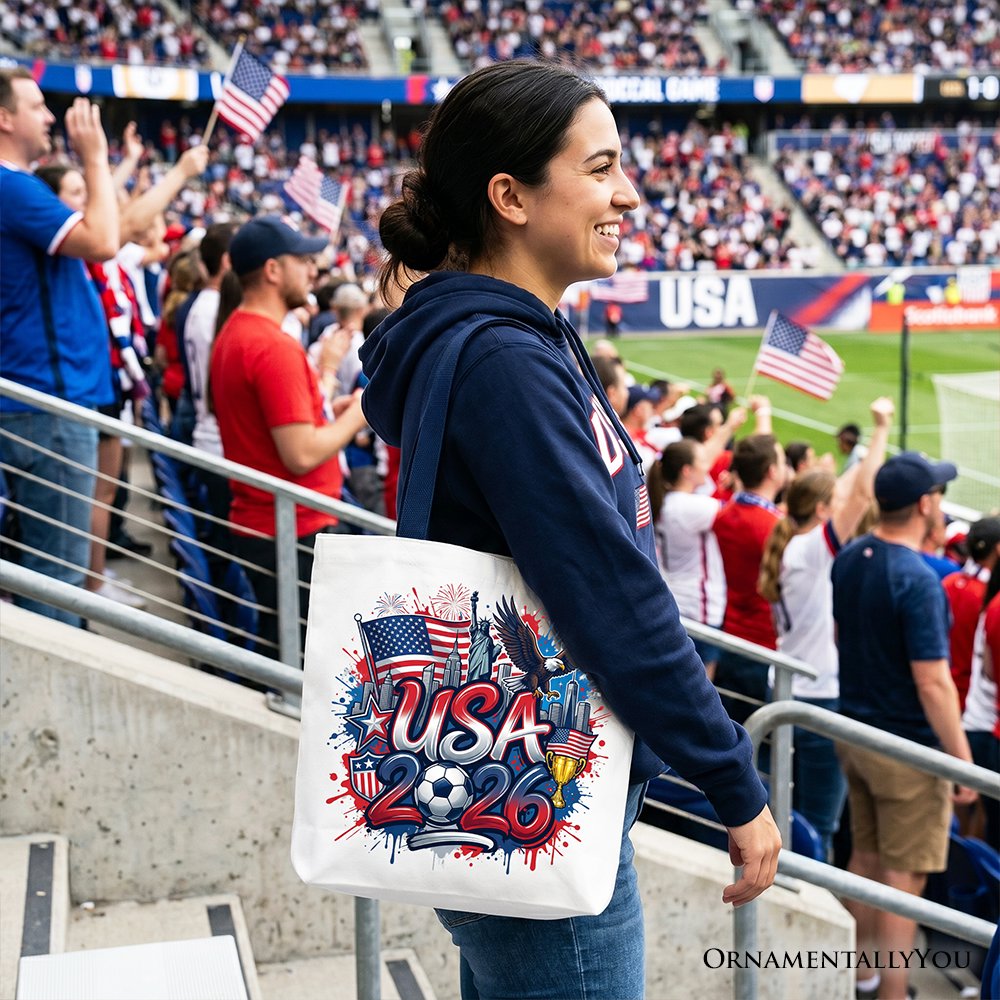 USA 2026 Soccer Cup Global Championship Tote Bag, Fans Football Gift Shopper Tote Bag OrnamentallyYou 