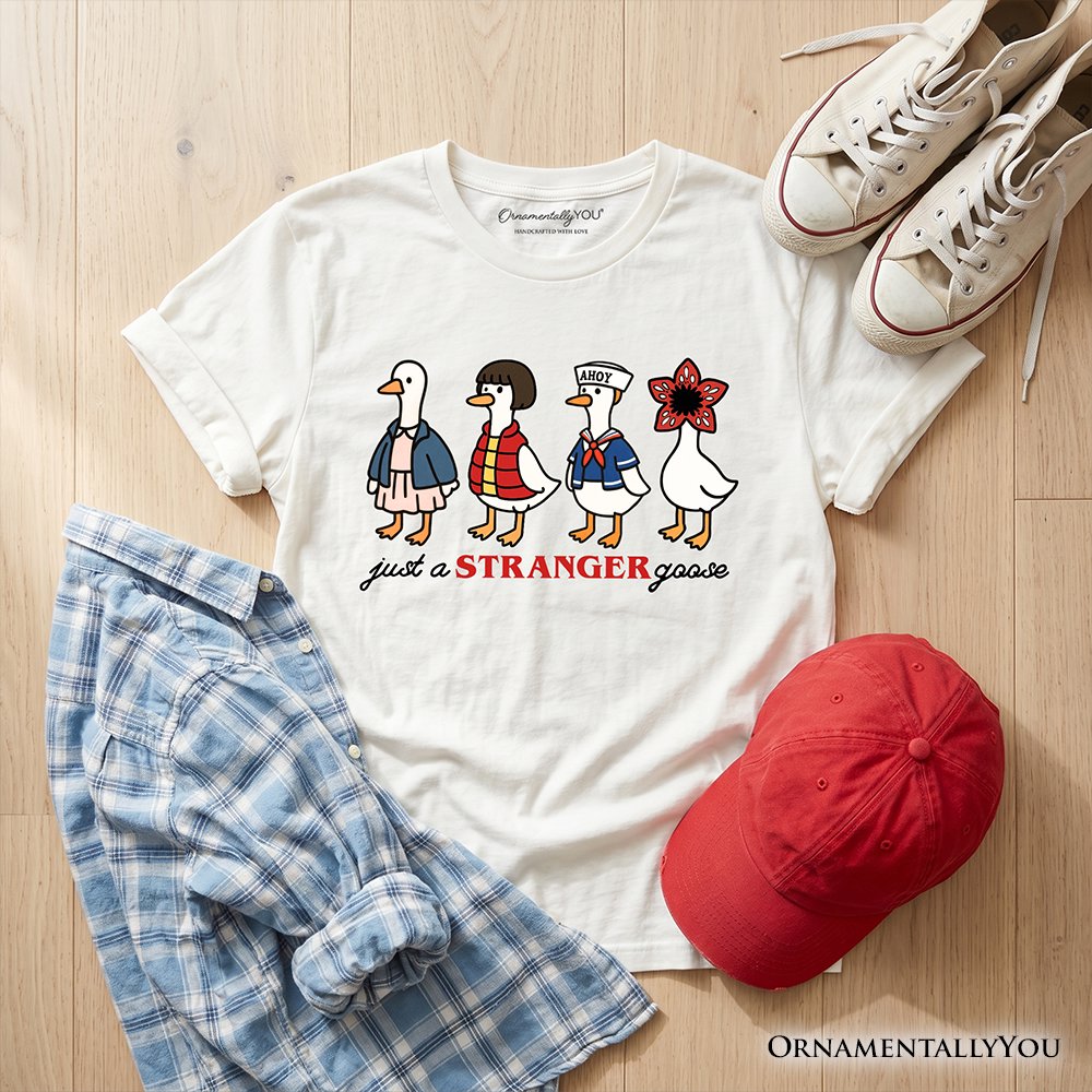 Kids Just a Stranger Goose T-Shirt, Funny Retro Youth Tee Kid's T-Shirts OrnamentallyYou White XS 