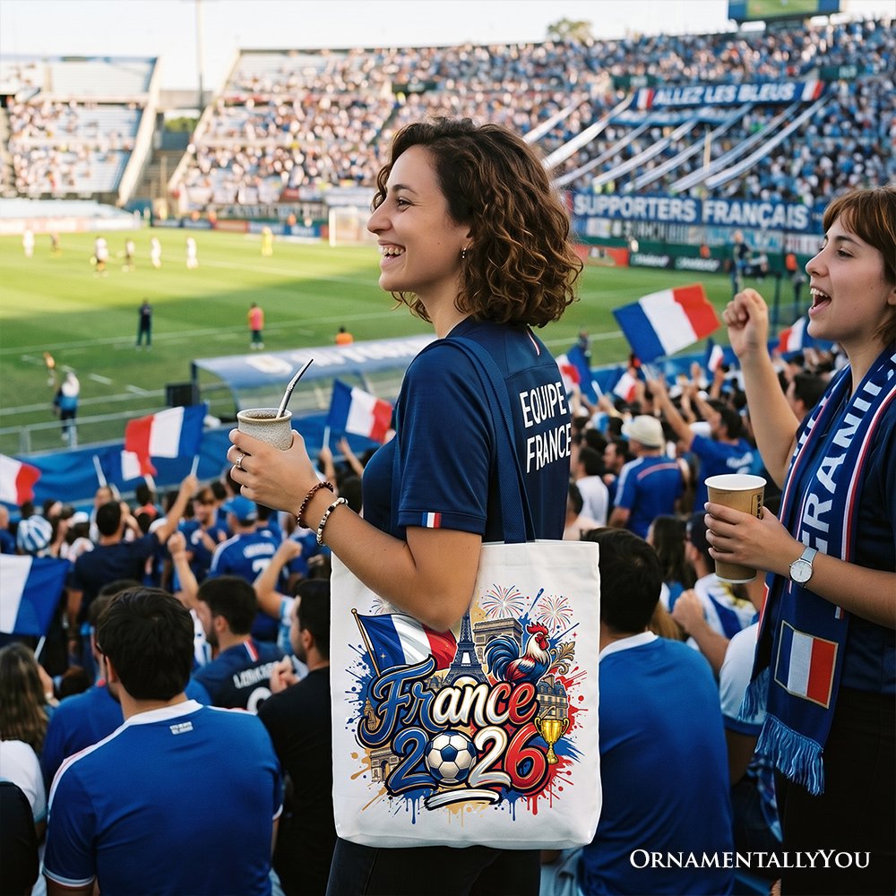 France 2026 Soccer Cup Global Championship Tote Bag, Fans Football Gift Shopper Tote Bag OrnamentallyYou 