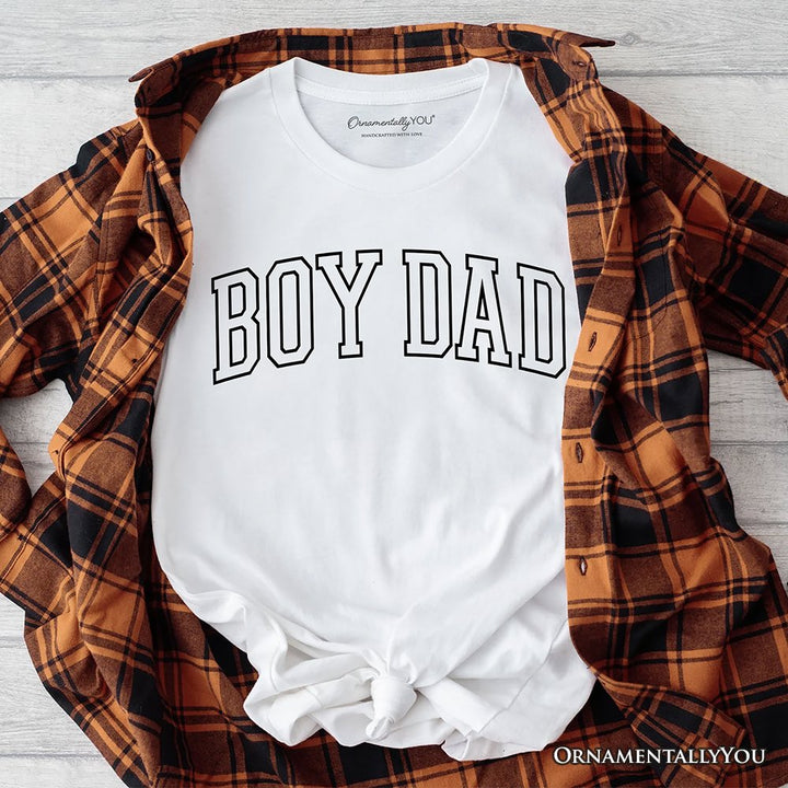 Boy Dad Varsity T-Shirt, Father's Day Tee T-Shirts OrnamentallyYou White XS 