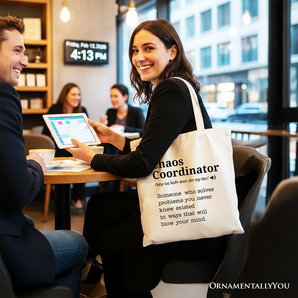 Chaos Coordinator Definition Canvas Tote Bag, Funny Gift Shopper for Busy Moms Tote Bag OrnamentallyYou 