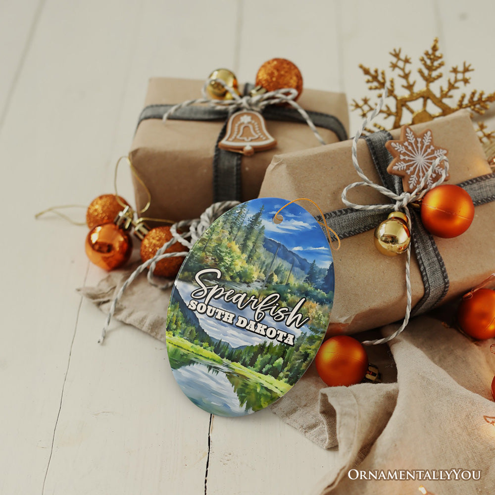 Charming Spearfish South Dakota Ornament, Black Hills Mountain Town Christmas Gift and Wildlife Adventure Souvenir