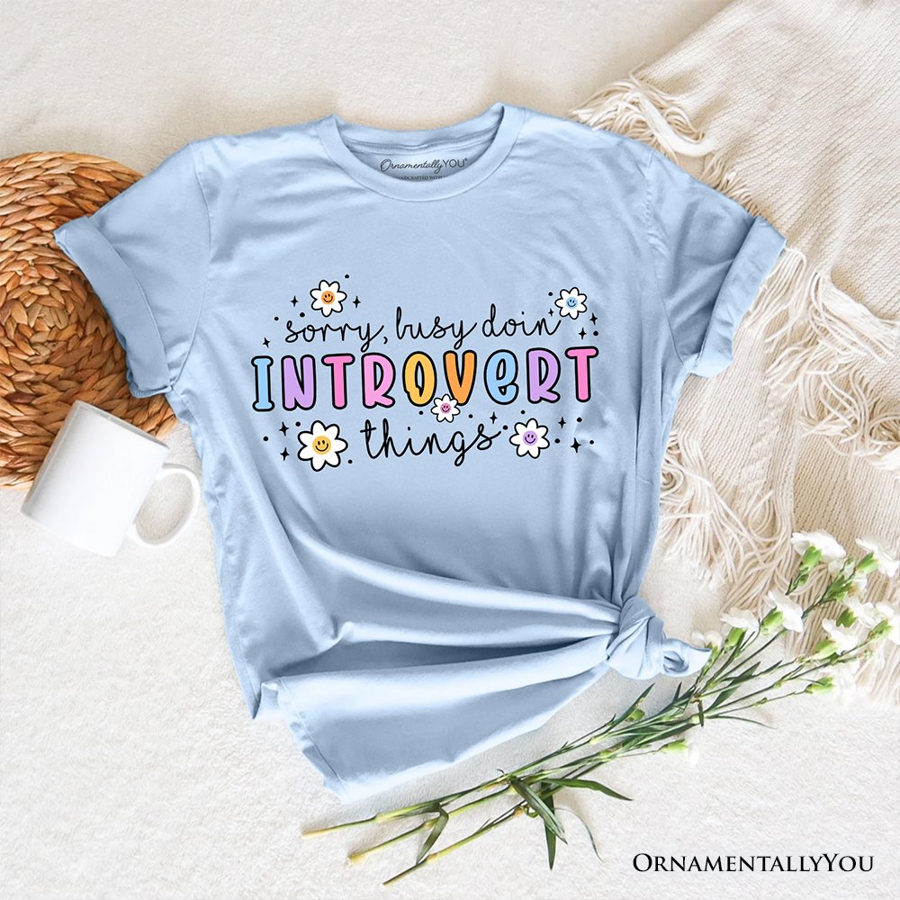 Introvert Things Mental Health T-Shirt, Cute Spring Tee T-Shirts OrnamentallyYou Light Blue XS 