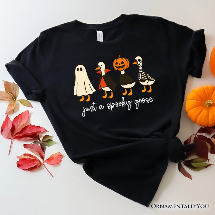 Just a Spooky Goose T-Shirt, Funny Halloween Costumes Tee T-Shirts OrnamentallyYou Black XS 