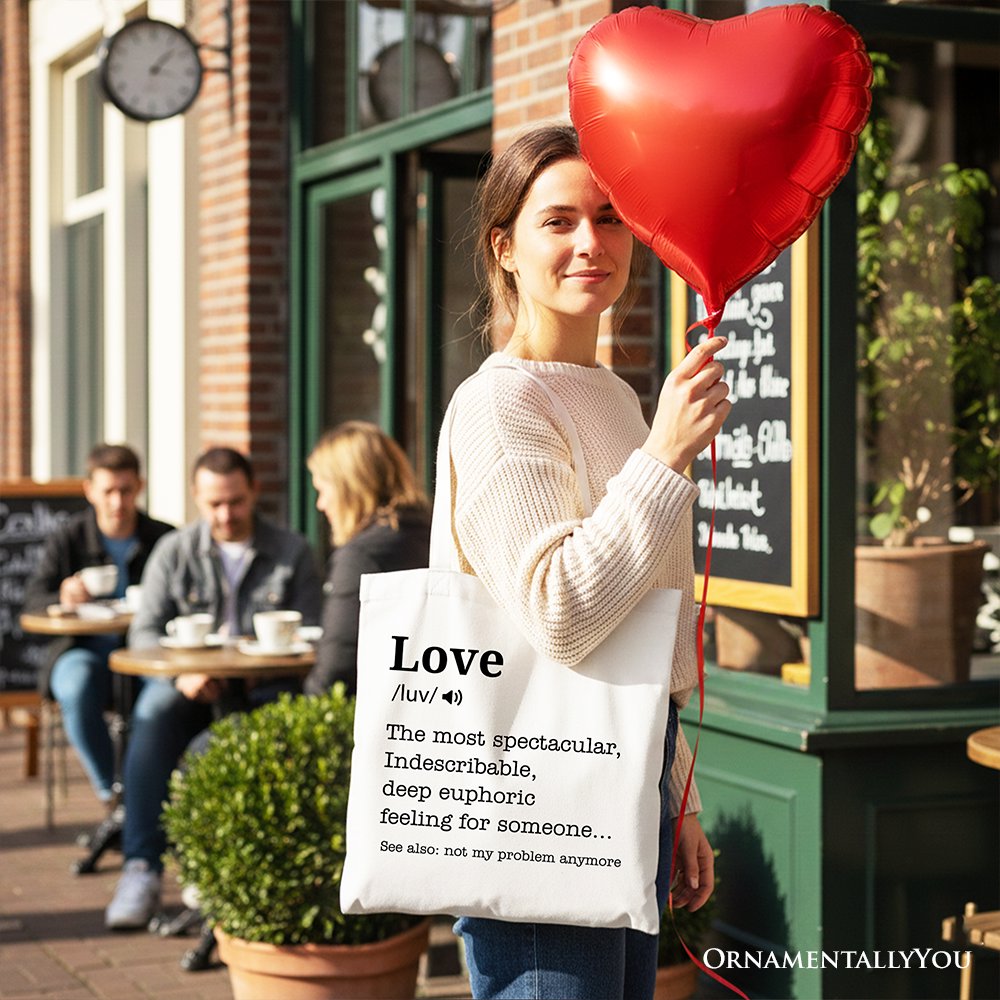 Love Not My Problem Anymore Definition Canvas Tote Bag, Sarcastic Gift Shopper for Exes Tote Bag OrnamentallyYou 