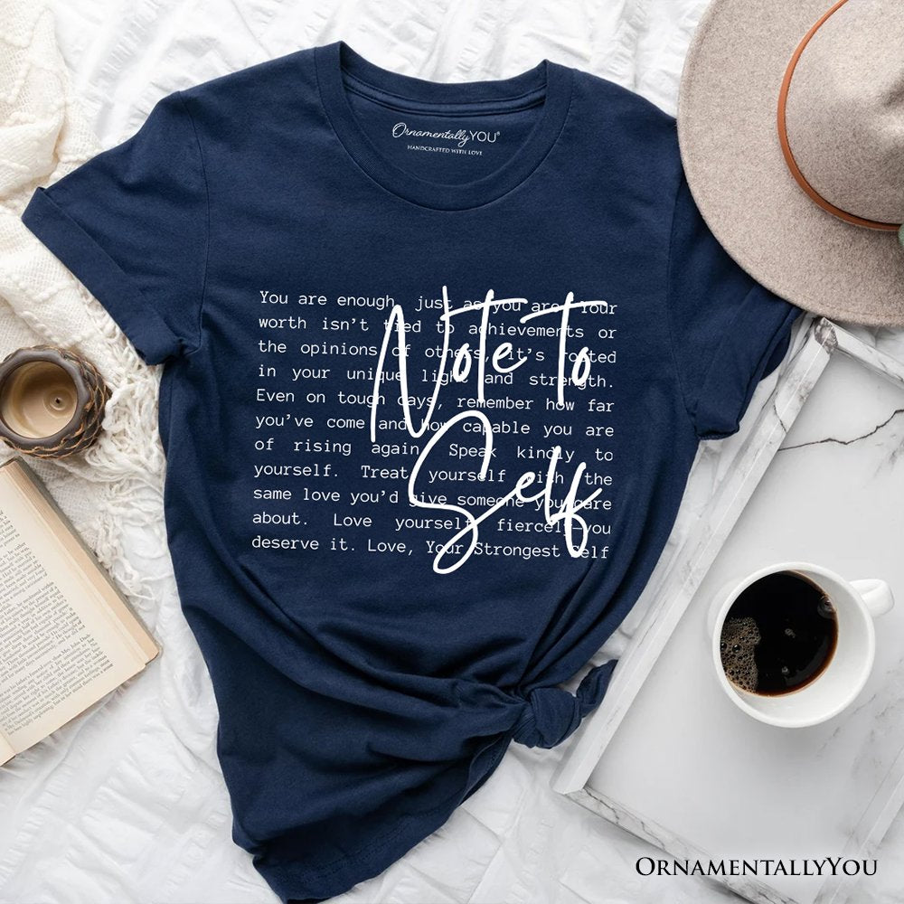 Note To Self Mental Health T-Shirt, Motivational Definition Tee T-Shirts OrnamentallyYou Navy XS 